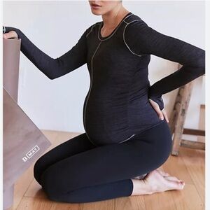 FP Movement x Hatch Black Ruched Long Sleeve Maternity Top NWT Right on the Run